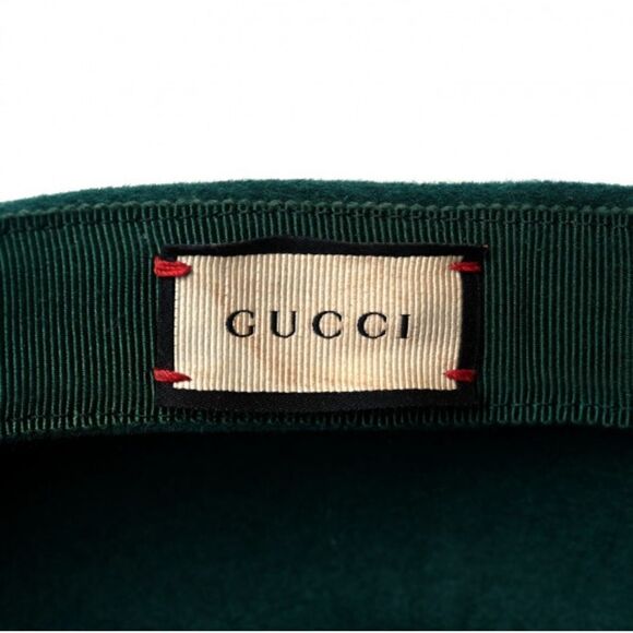 💛 Authentic Gucci Green Felt Beret - Picture 5 of 9